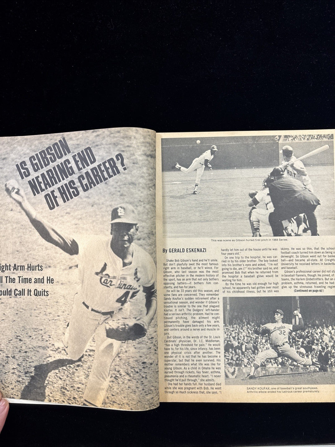 1969 Sports Quarterly Magazine Bob Gibson and Mickey Lolich Cover 