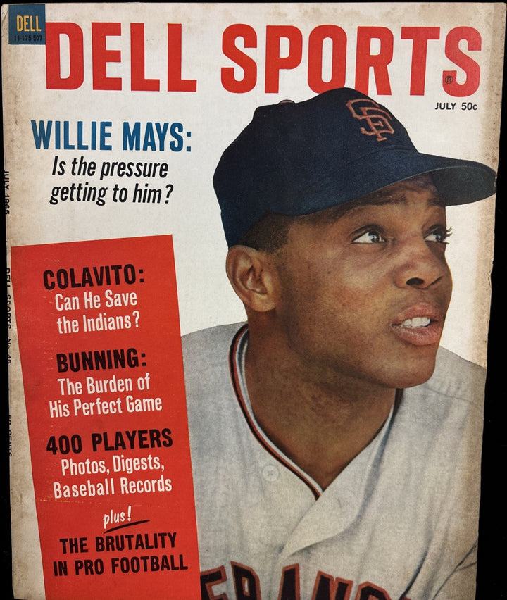 1965 Dell Sports Magazine Willie Mays Cover San Francisco Giants HOF