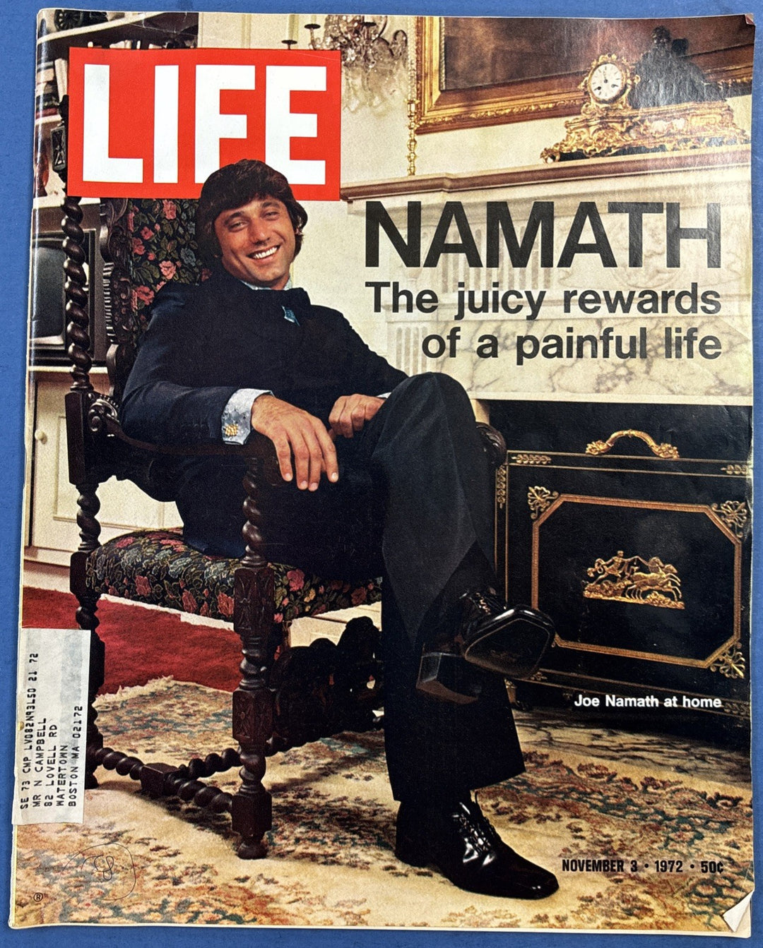 Life Magazine Joe Namath The Juicy Rewards Of A Painful Life Nov 3 1972