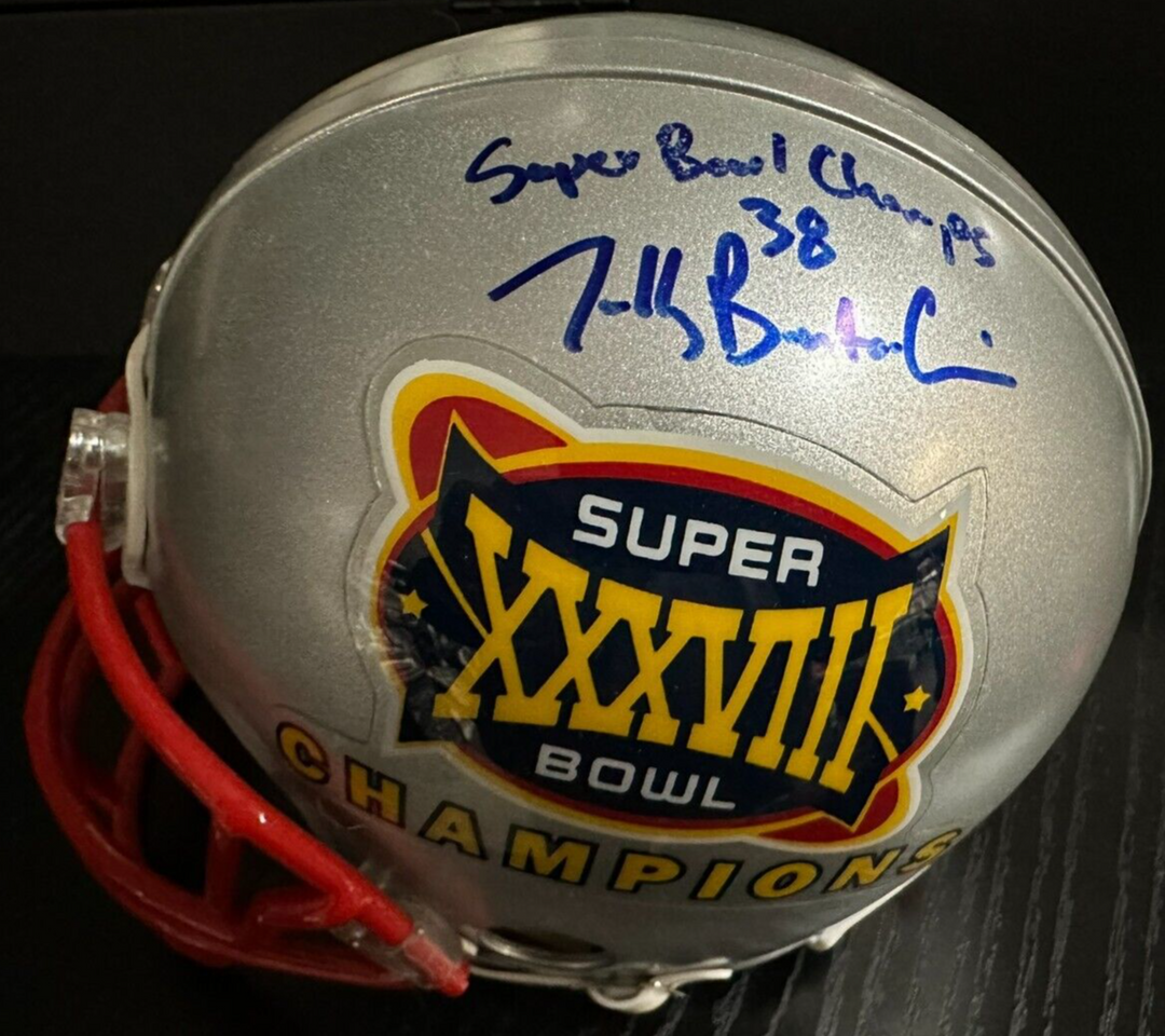 Tully Banta-Cain Autographed Super Bowl XXXVII Mini Helmet New England Patriots