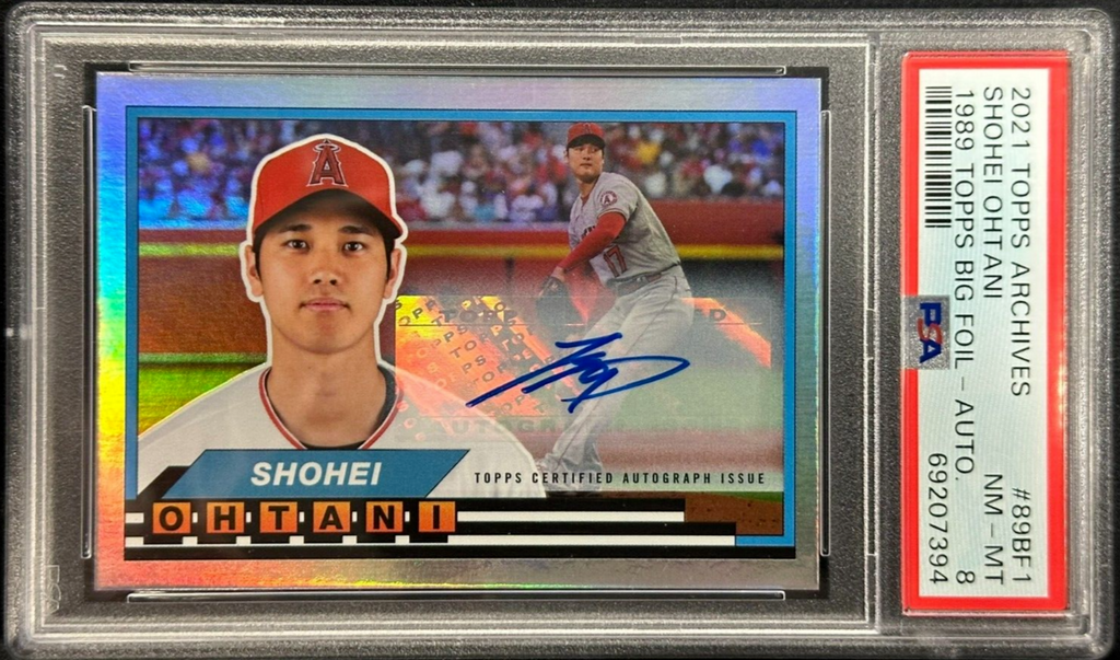 PSA9 ビジュアルアドベンチャー No 255 ついにクライマックス!! 2021 Topps Archives Shohei Ohtani 1989 Topps Big Foil Signed