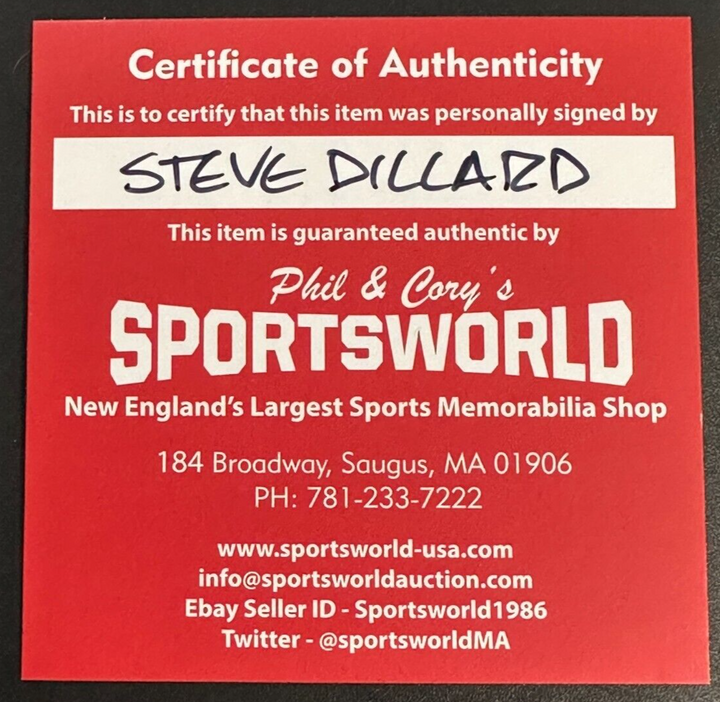 Steve Dillard Autographed Official Major League Baseball W/ 75 Red Sox Insc