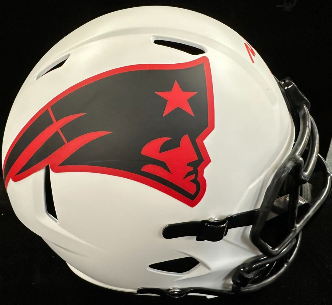 Will Campbell Signed New England Patriots Red Lunar Eclipse Full Size Helmet JSA