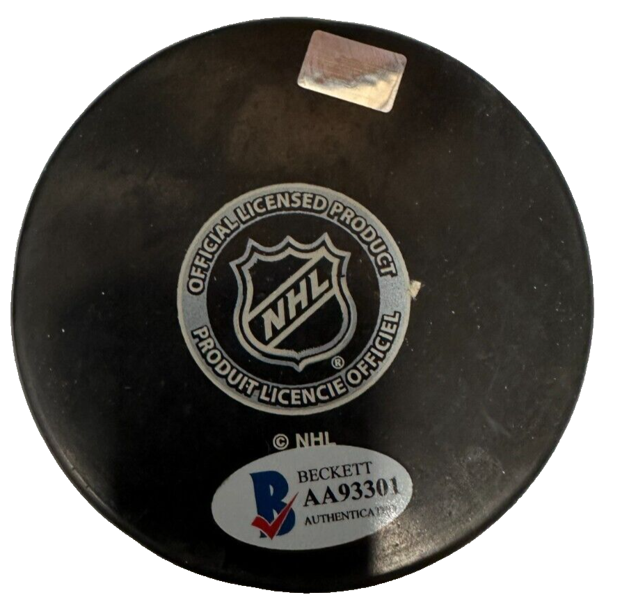 Ron Schock Autographed St. Louis Blues Hockey Puck BAS