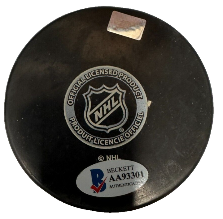 Ron Schock Autographed St. Louis Blues Hockey Puck BAS