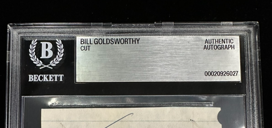 Bill Goldsworthy Autographed Cut Signature BAS North Stars Encapsulated