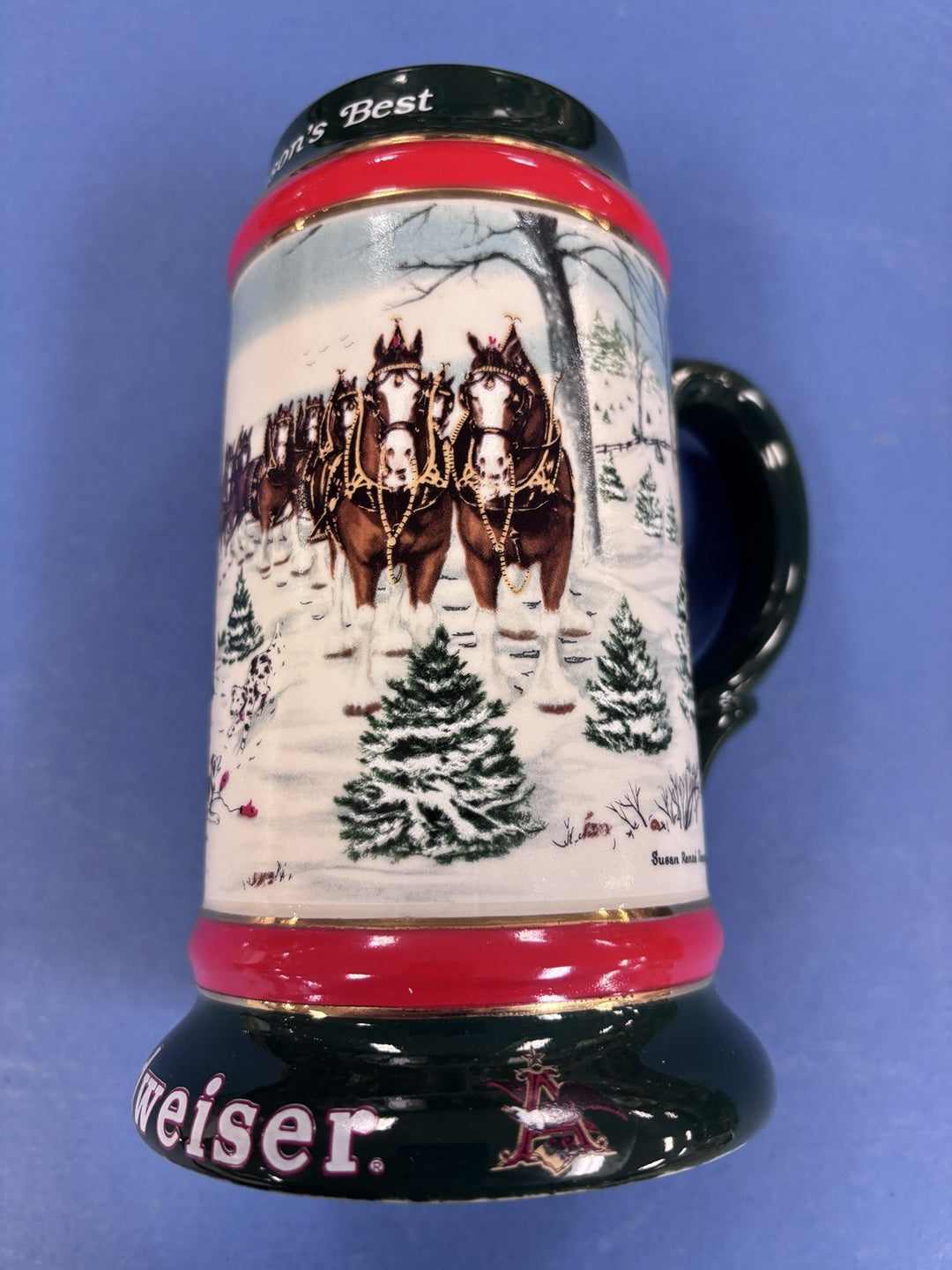 1991 Budweiser Holiday Christmas Stein Mug Collector Series