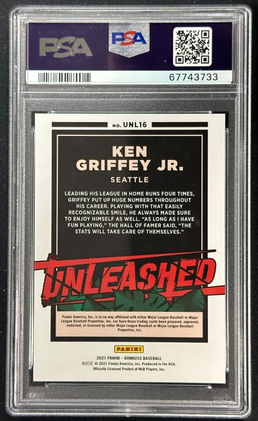 2021 Panini Donruss Unleashed Ken Griffey Jr. Card /999 PSA 10 Gem Mint