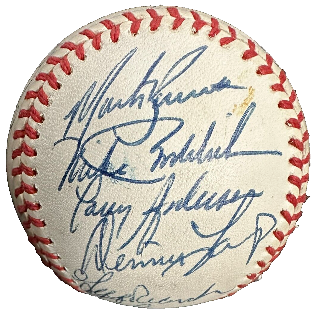 1990 Boston Red Sox Team Autographed Baseball Clemens Boggs Boddicker
