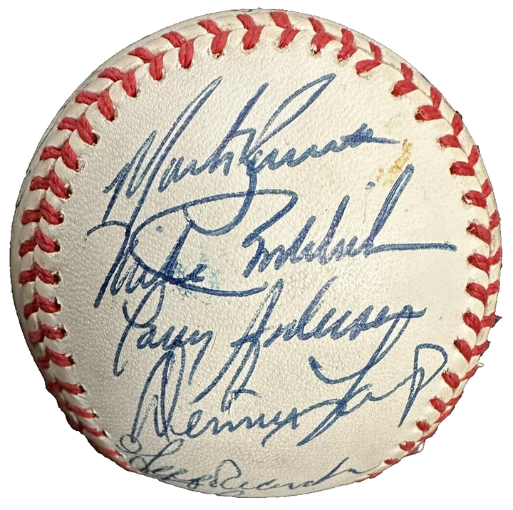 1990 Boston Red Sox Team Autographed Baseball Clemens Boggs Boddicker