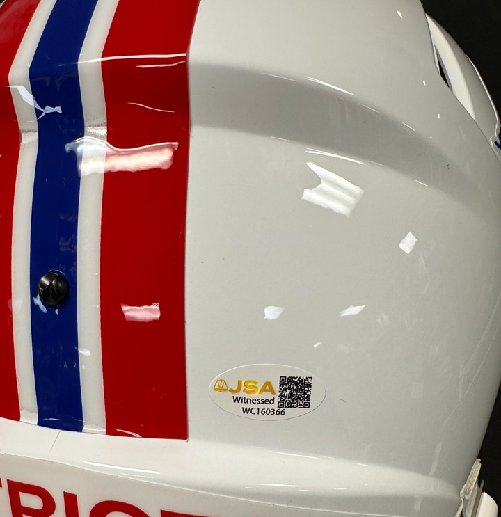 Will Campbell Autographed New England Patriots Full Size Replica Helmet JSA