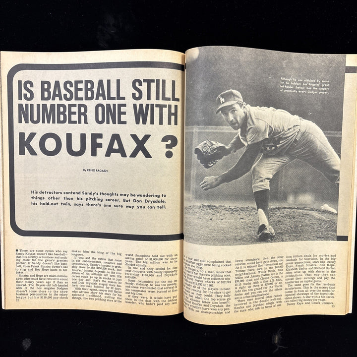 September 1966 Pro Sports Magazine Willie Mays / Sandy Koufax Cover