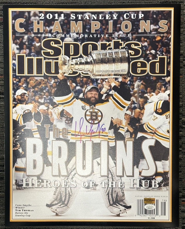 Tim Thomas Autographed 16x20 Sports Illustrated 2011 Stanley Cup Photo JSA