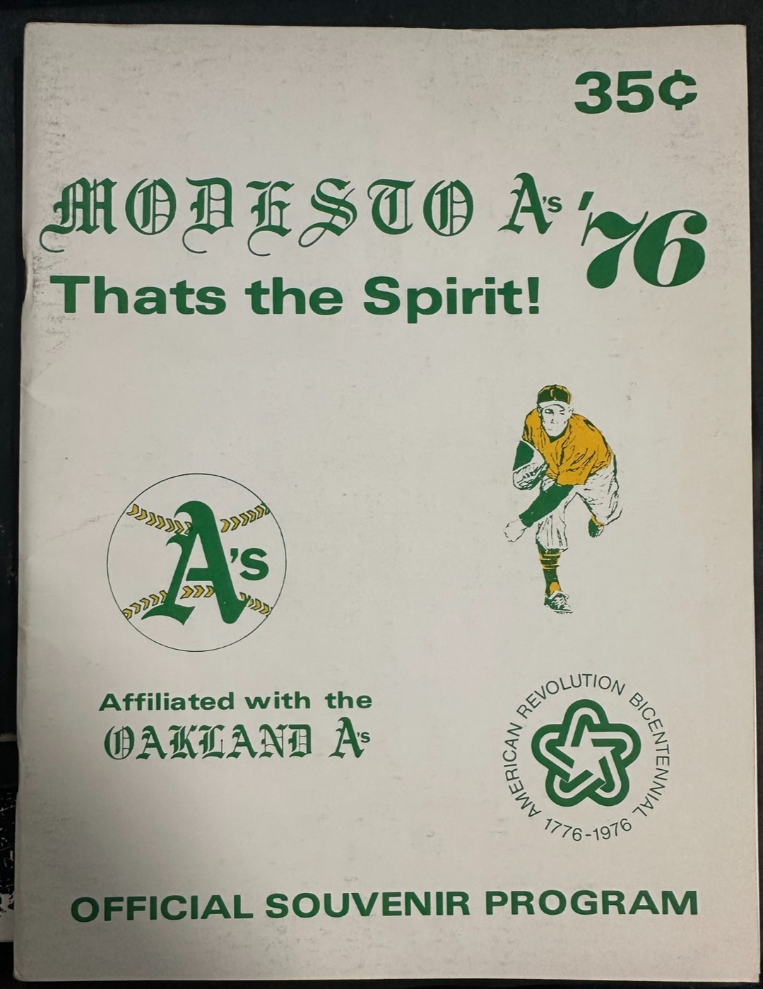 1976 Modesto A's Baseball Program California League