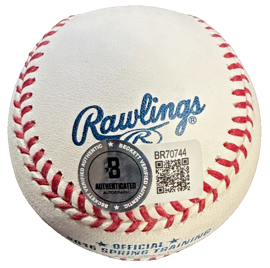 Dustin Pedroia Autographed Official 2016 Spring Training Baseball BAS Red Sox