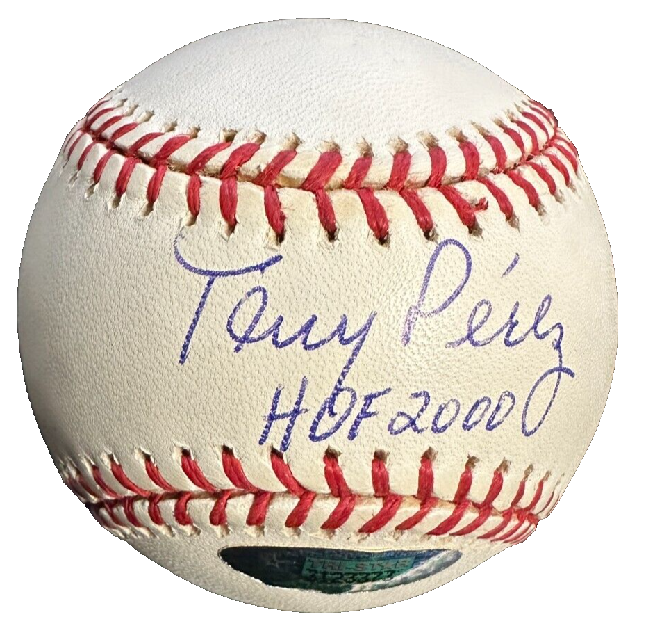 Tony Perez Autographed Official Major League Baseball W/ HOF 2000 Tri-Star