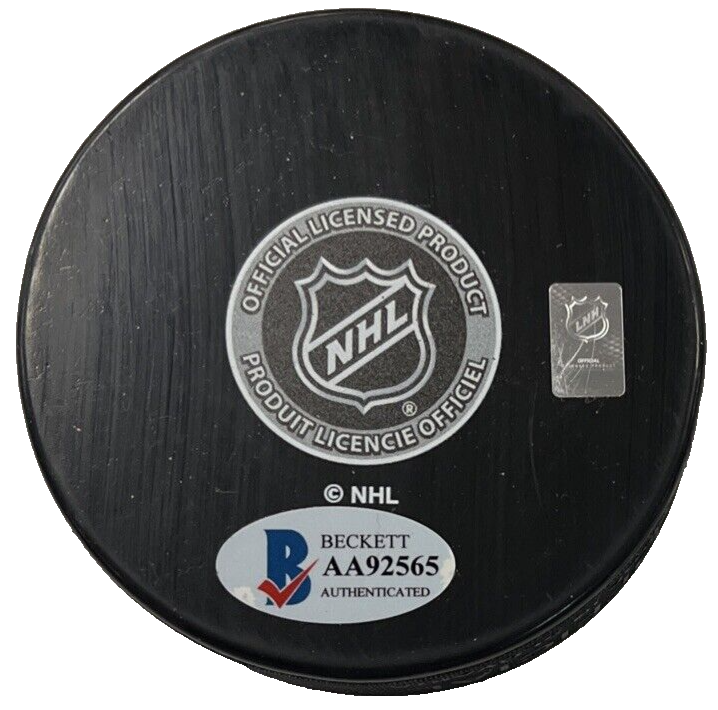 Jean Ratelle Autographed Boston Bruins Hockey Puck HOF BAS