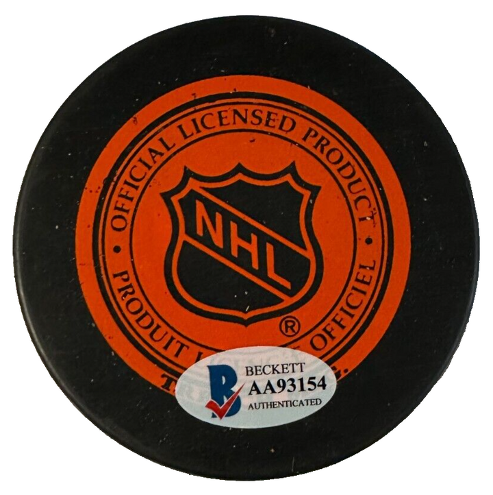 Jamie Huscroft Autographed Boston Bruins Hockey Puck BAS