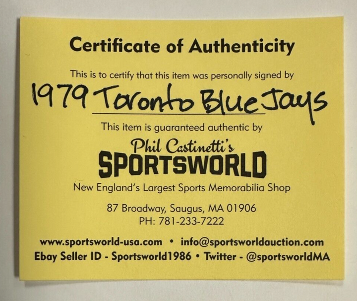 1979 Toronto Blue Jays Team Autographed Baseball Stieb Clancy Howell
