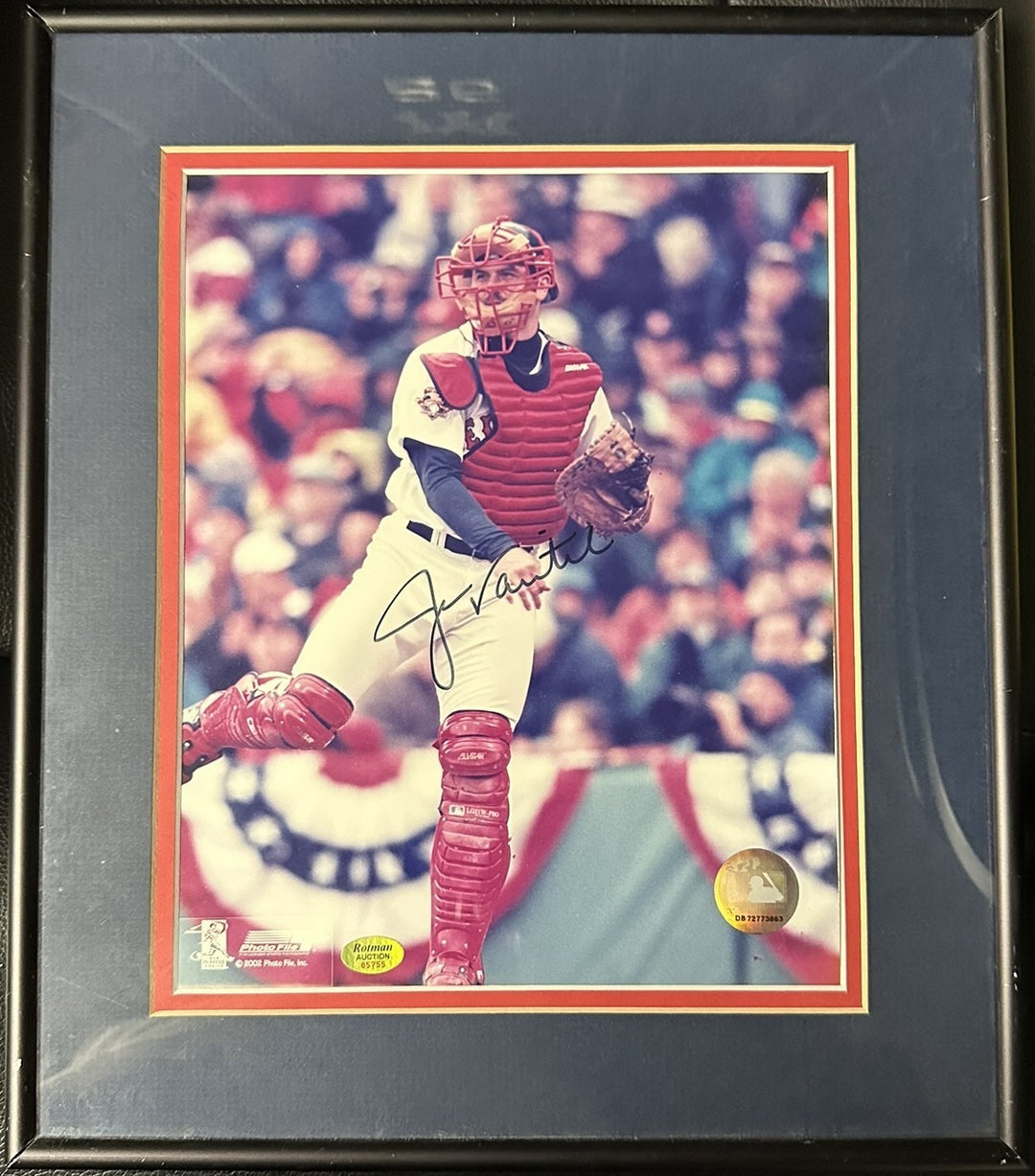 Jason Varitek Autographed Boston Red Sox 8x10 Photo Framed Red Sox