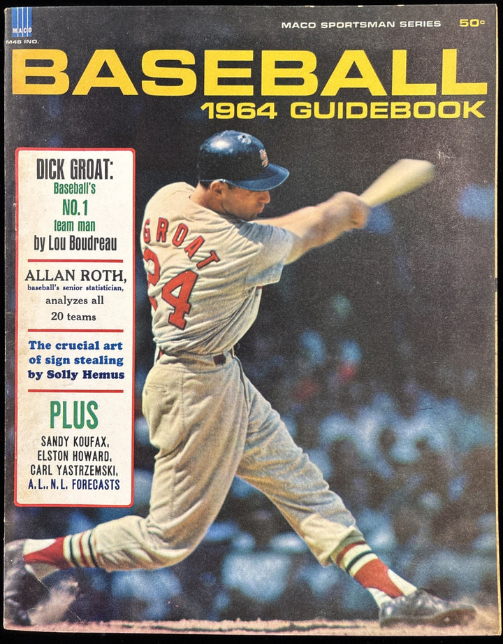 1964 Maco Sportsman Baseball Guidebook Dick Grout St Louis Cardinals