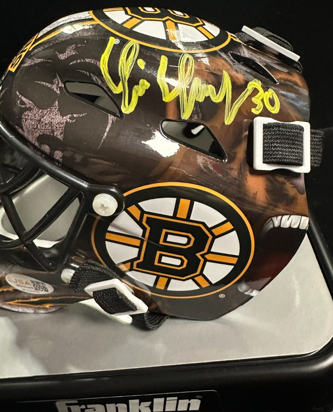 Tim Thomas Autographed Boston Bruins Mini Goalie Mask JSA NHL