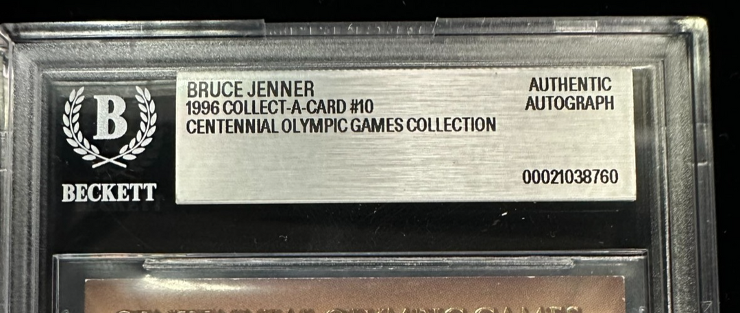 1996 Collect-A-Card Centennial Olympic Games Bruce Jenner Signed Card #10 BAS