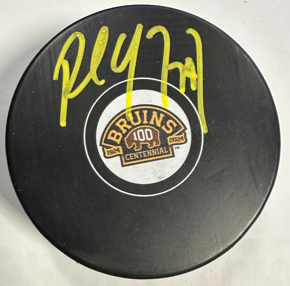 Paul Coffey Autographed Boston Bruins 100th Anniversary Hockey Puck NHL