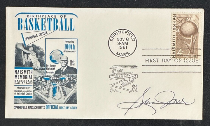 Sam Jones Autographed 1961 Basketball Hall of Fame FDC Cachet Celtics HOF