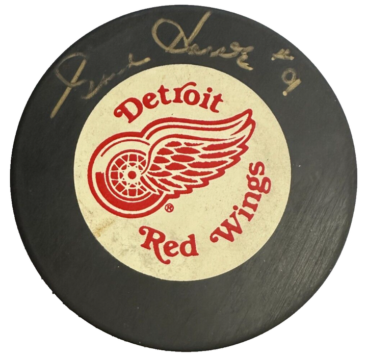 Gordie Howe Autographed Detroit Red Wings Hockey Puck HOF BAS