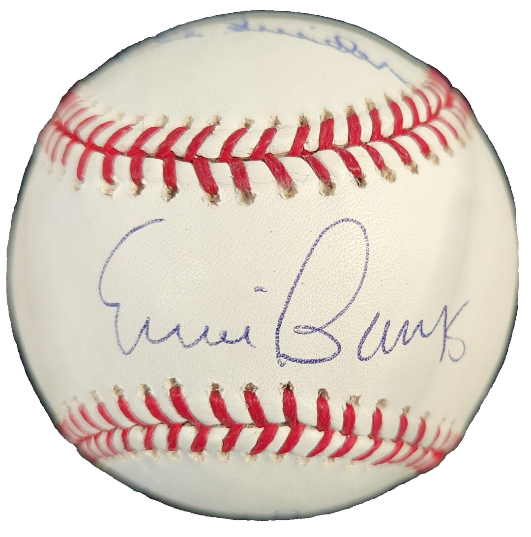 Brooks Robinson Ernie Banks Duke Snider Autographed OML Baseball HOF