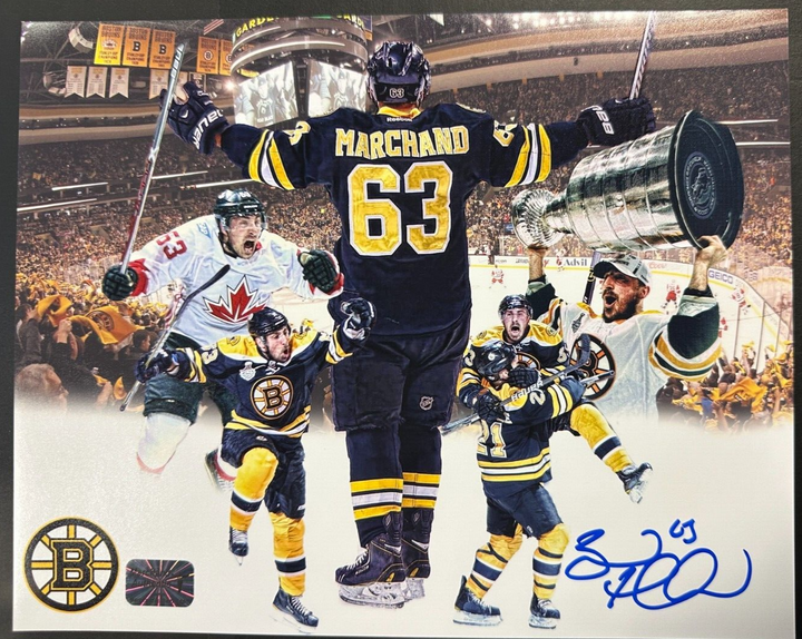 Brad Marchand Autographed 8x10 Collage Photo Boston Bruins Marchand Hologram