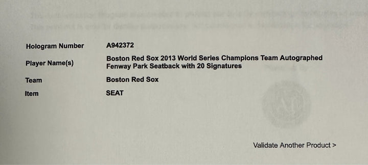 2013 Boston Red Sox World Series Champs Team Signed Fenway Seatback Fanatics
