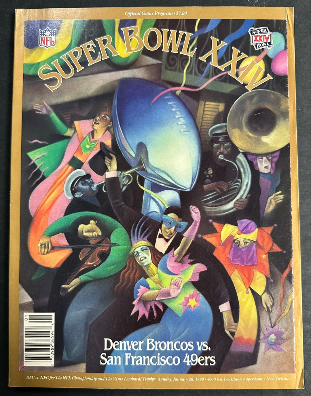 1990 Super Bowl XXIV Football Program San Francisco 49ers vs Denver Broncos NFL