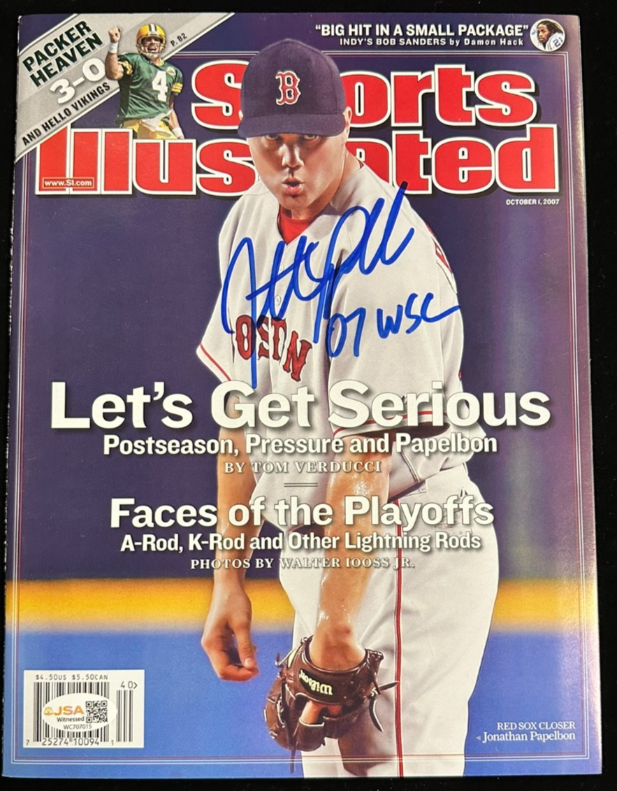 Jonathan Paplebon Autographed I0/1/2007 Issue Sports Illustrated JSA