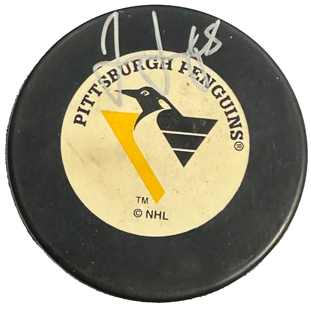 Jaromir Jagr Autographed Pittsburgh Penguins Hockey Puck HOF