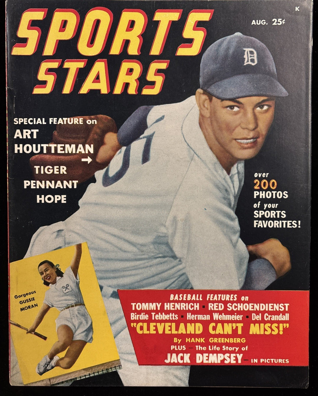 August 1950 Sports Stars Art Houtteman Detroit Tigers Cover