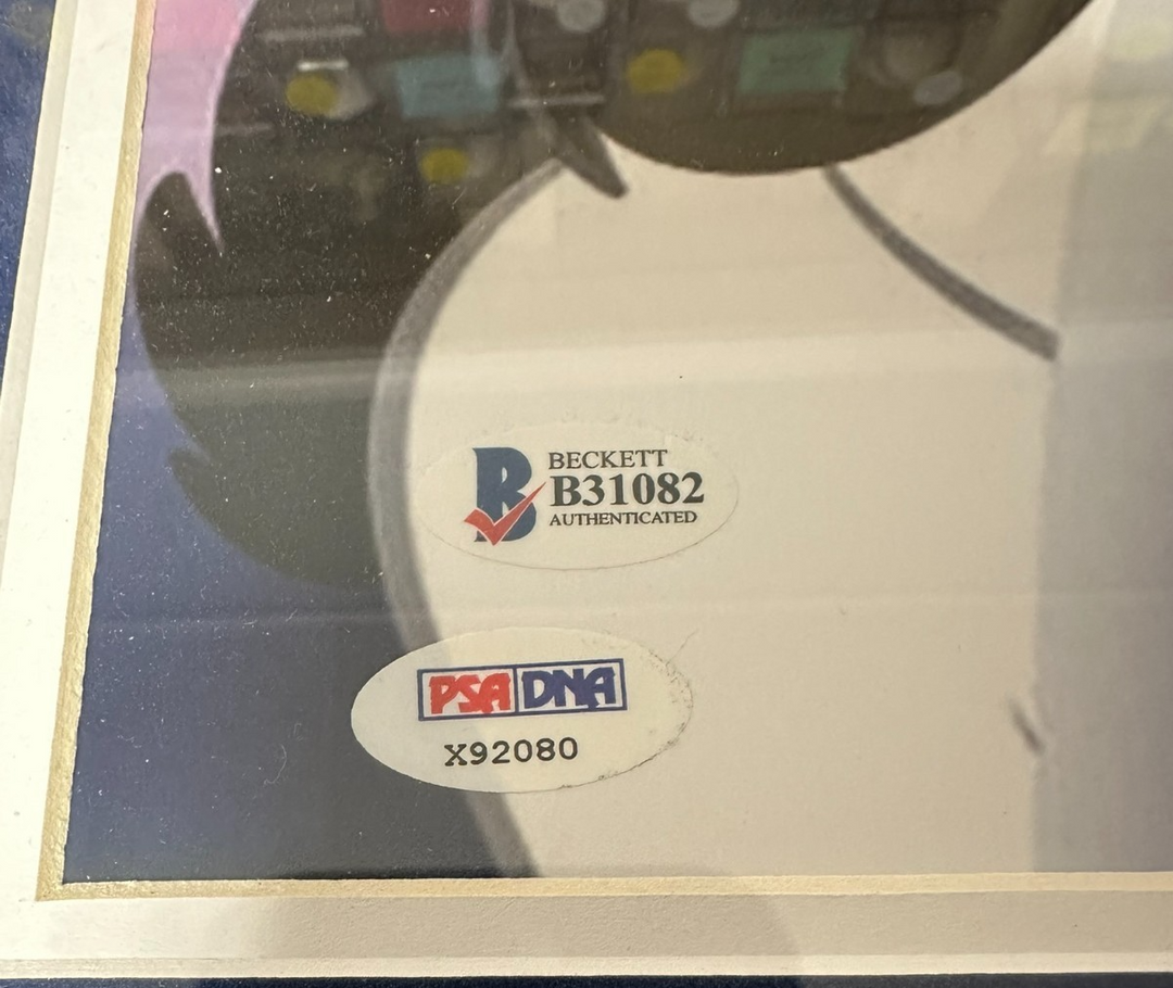 Framed Tommy Lasorda Autographed 16x20 Photo W/ Bugs Bunny & Daffy Duck PSA