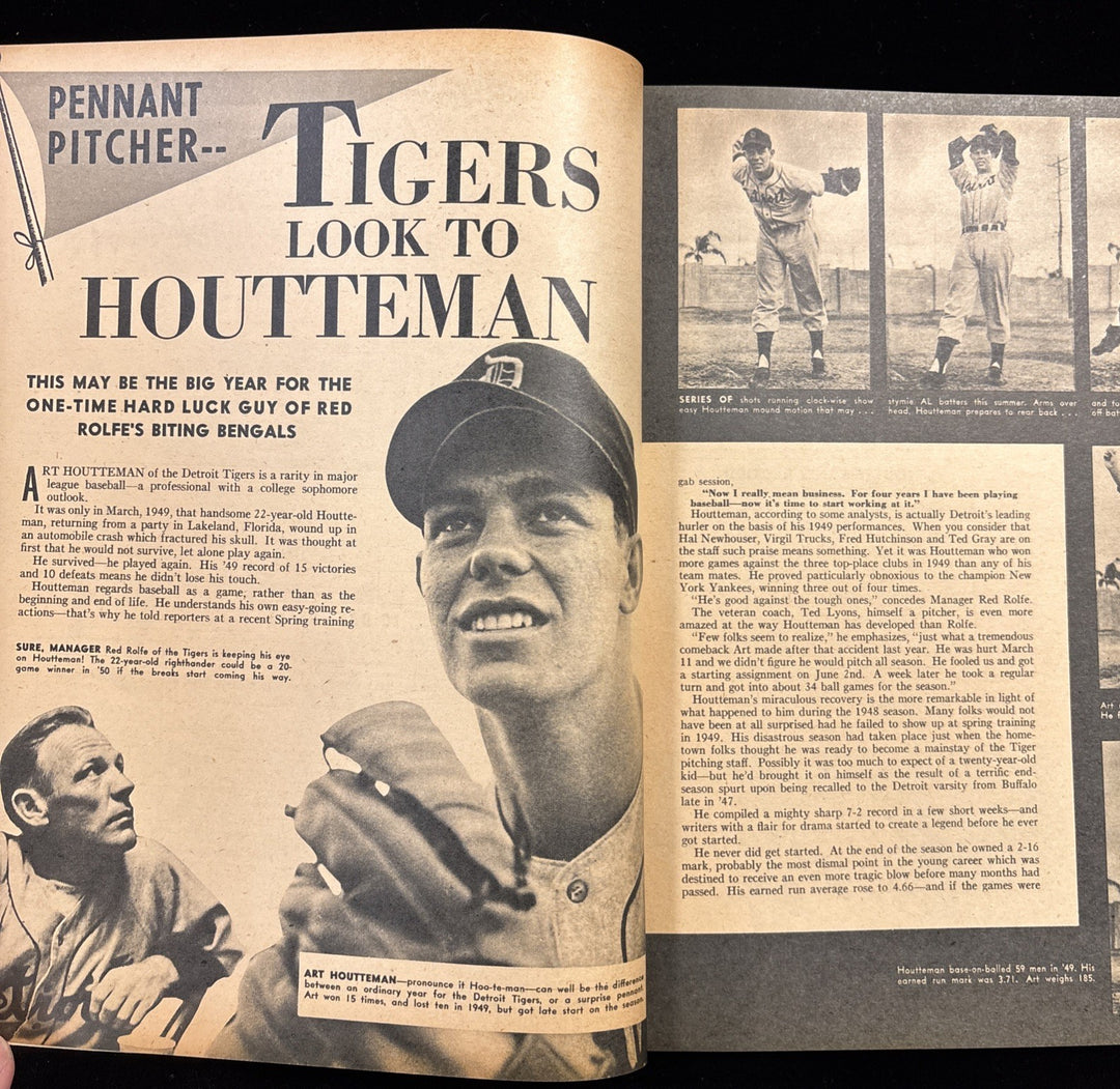 August 1950 Sports Stars Art Houtteman Detroit Tigers Cover
