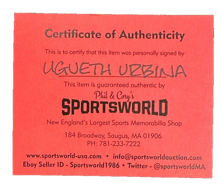 Ugueth Urbina Autographed Official Major League Baseball Red Sox Marlins Expos