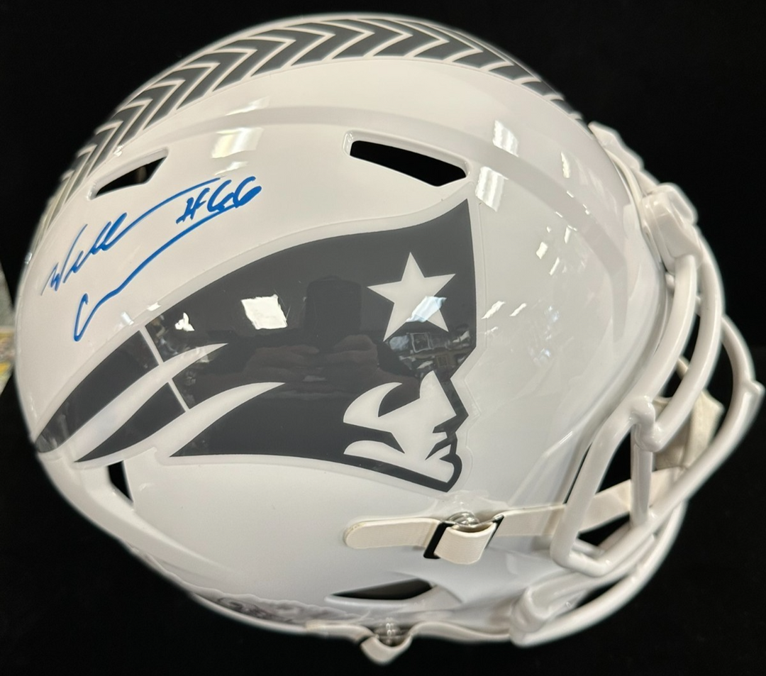 Will Campbell Signed New England Patriots Salute to Service Full Size Helmet JSA