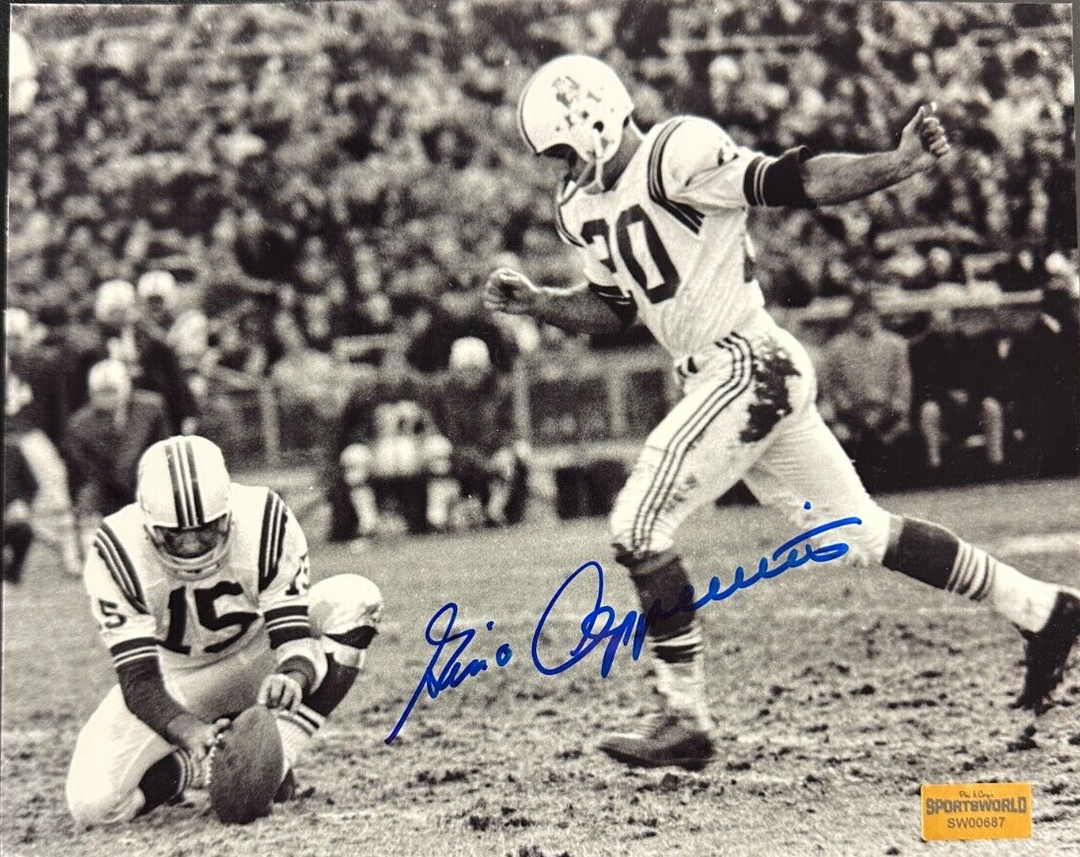 Gino Cappelletti Autographed Boston Patriots 8x10 Photo AFL Fenway Park
