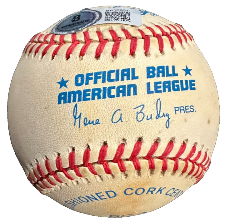 Birdie Tebbetts Signed Official American League Baseball W/ 1936-52 Insc BAS
