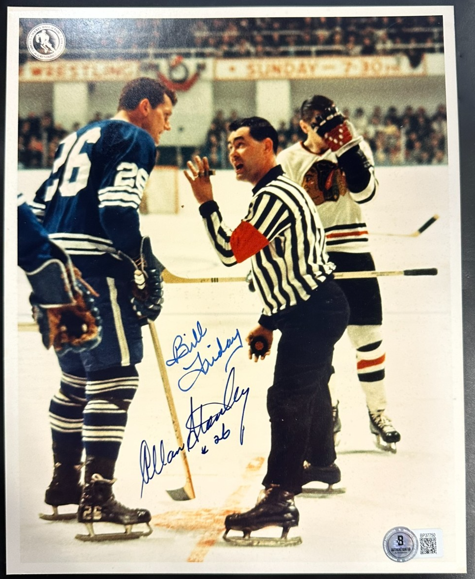 Allan Stanley & Bill Friday Autographed 8x10 Photo NHL BAS Maple Leafs