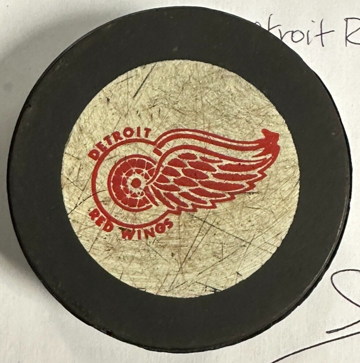 1980's Detroit Red Wings Hockey Puck Jim Harrison Personal Collection NHL