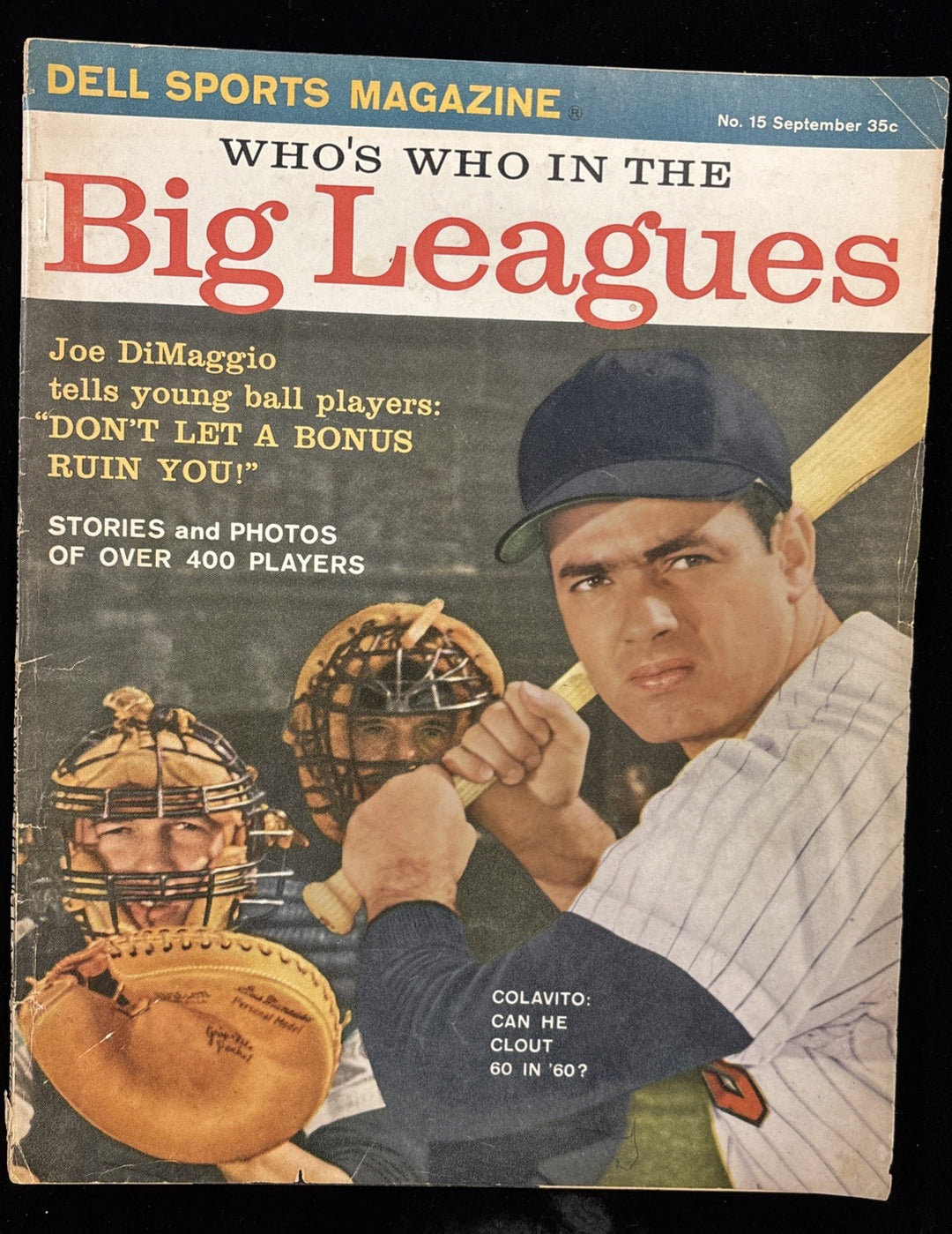 September 1960 Dell Baseball Magazine Whos Who With Rocky Colavito Cover