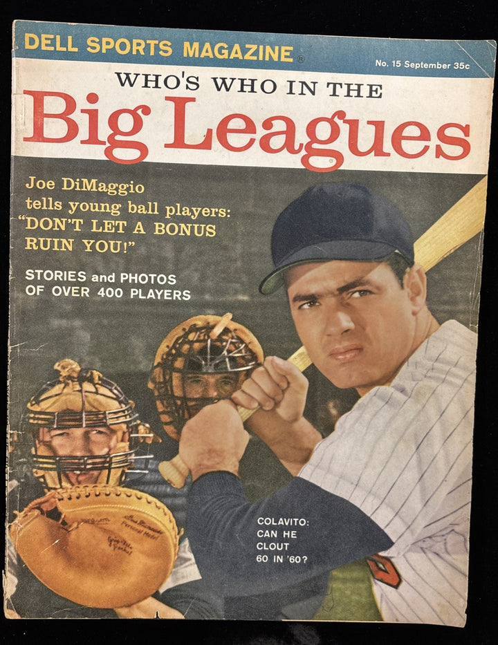 September 1960 Dell Baseball Magazine Whos Who With Rocky Colavito Cover