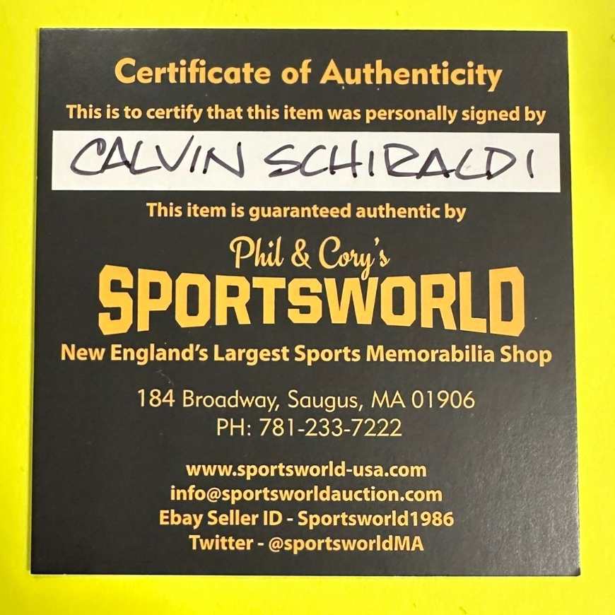 Calvin Schiraldi Autographed Official Major League Baseball W/1986 AL Champs Ins