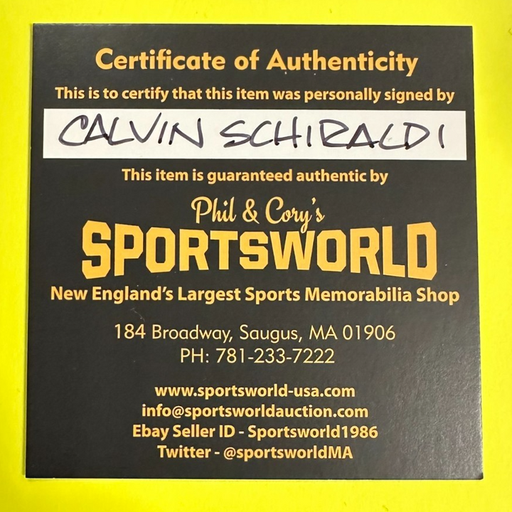 Calvin Schiraldi Autographed Official Major League Baseball W/1986 AL Champs Ins