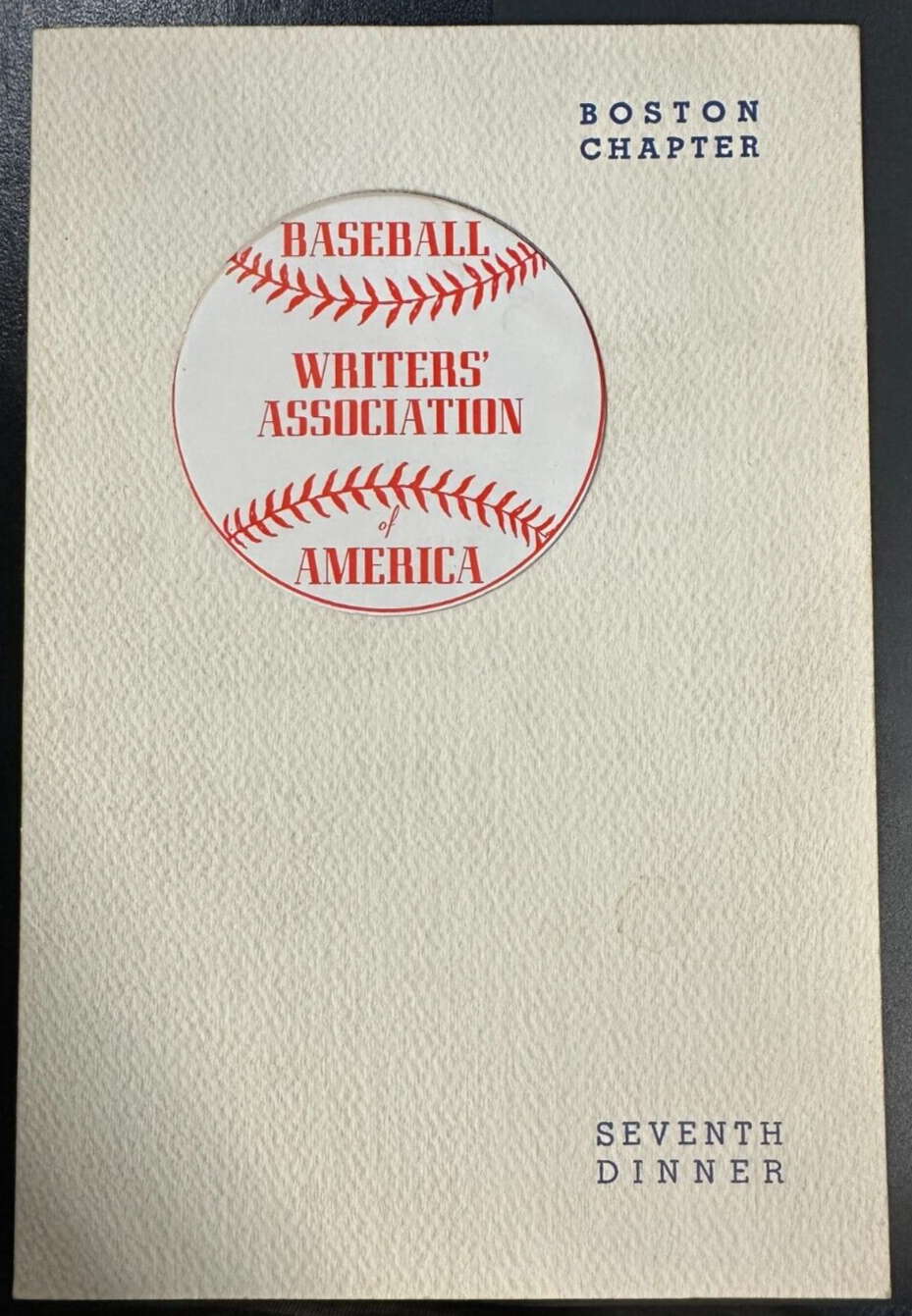 Feb 5, 1946 Seventh Annual Baseball Writers Association America Dinner Program